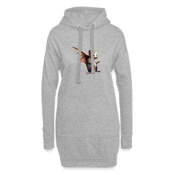 Süße Tiere Kinder Baby Fantasie - Hoodie-Kleid - Grau meliert - Vorne