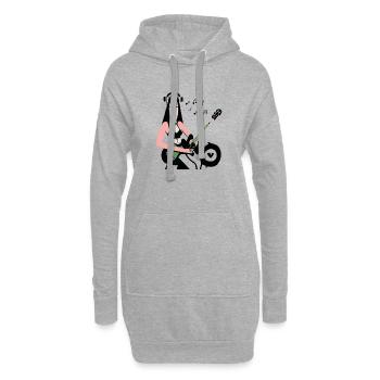 Fille de la musique - Sweat-shirt à capuche long Femme - gris chiné - Devant