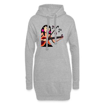 Fille de la musique - Sweat-shirt à capuche long Femme - gris chiné - Devant