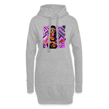 Fille de la musique - Sweat-shirt à capuche long Femme - gris chiné - Devant