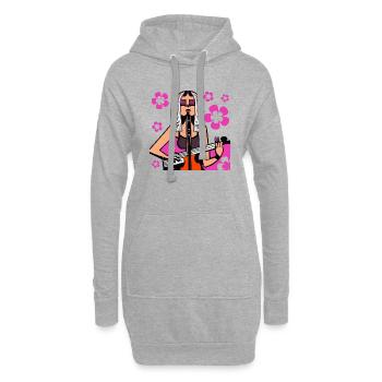 Fille de la musique - Sweat-shirt à capuche long Femme - gris chiné - Devant