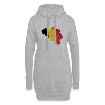 Belgien Flagge in der Form des Landes - Hoodie-Kleid - Grau meliert - Vorne