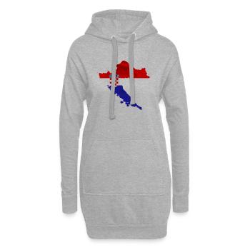 Kroatien Flagge in der Form des Landes - Hoodie-Kleid - Grau meliert - Vorne
