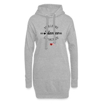 meilleure maman du monde - Sweat-shirt à capuche long Femme - gris chiné - Devant