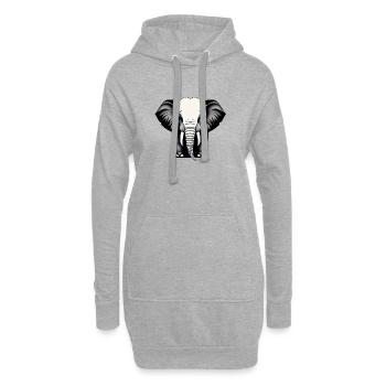 Kleiner Elefant Cartoon niedlich Abenteuer 17 - Hoodie-Kleid - Grau meliert - Vorne