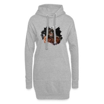 Krampus Percht Teufel 2323 - Hoodie-Kleid - Grau meliert - Vorne