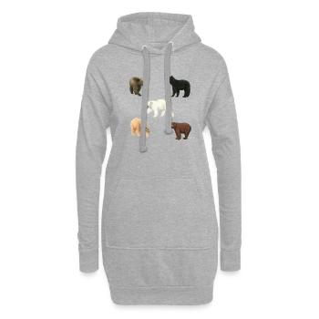 Ours - Sweat-shirt à capuche long Femme - gris chiné - Devant