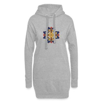 Kreuz - Hoodie-Kleid - Grau meliert - Vorne