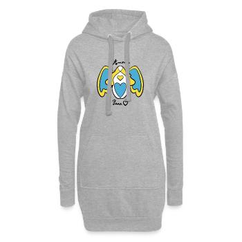 Ange paix - Sweat-shirt à capuche long Femme - gris chiné - Devant