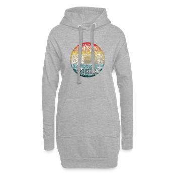 Musique Rétro - Sweat-shirt à capuche long Femme - gris chiné - Devant