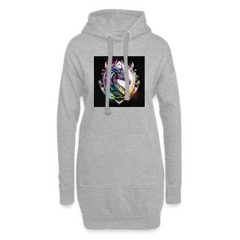 dragon mystique - Sweat-shirt à capuche long Femme - gris chiné - Devant