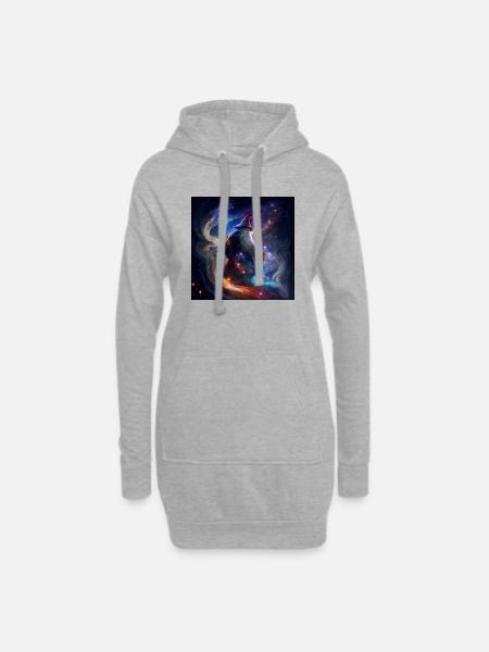Galactic Wizard in the Galaxy - Hoodie Dress - heather grey