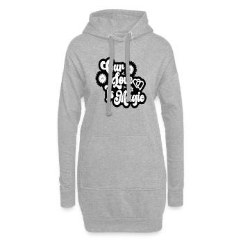 Our Love is Magic - Hoodie-Kleid - Grau meliert - Vorne