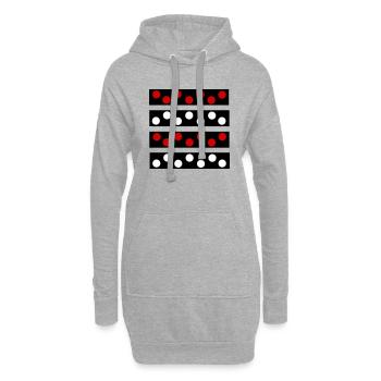 Polka Dots - Hoodie-Kleid - Grau meliert - Vorne