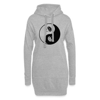 Champignon - Sweat-shirt à capuche long Femme - gris chiné - Devant