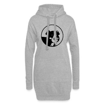 CHIEN CHAT ANIMAL DE COMPAGNIE - Sweat-shirt à capuche long Femme - gris chiné - Devant