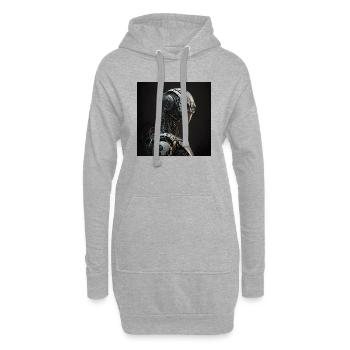 Blauäugiger Cyborg-Roboter - Hoodie-Kleid - Grau meliert - Vorne