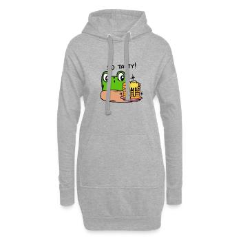 Drôle de grenouille, crapaud - Sweat-shirt à capuche long Femme - gris chiné - Devant