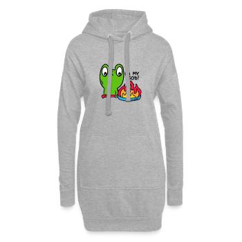Drôle de grenouille, crapaud - Sweat-shirt à capuche long Femme - gris chiné - Devant