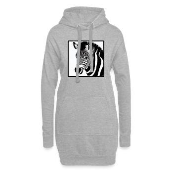 Fun Zebra Cartoon Funny Nature Animal Safari 8 - Sweat-shirt à capuche long Femme - gris chiné - Devant