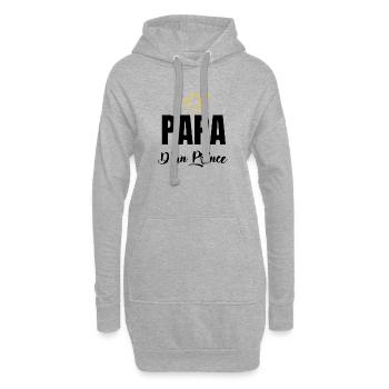 papa d'un prince - Sweat-shirt à capuche long Femme - gris chiné - Devant
