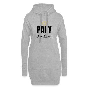 papy d'un prince - Sweat-shirt à capuche long Femme - gris chiné - Devant