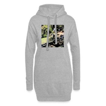 mtb vtt descente - Sweat-shirt à capuche long Femme - gris chiné - Devant
