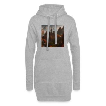 Château dans la montagne - Sweat-shirt à capuche long Femme - gris chiné - Devant