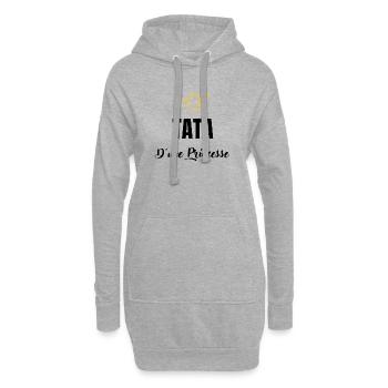 tata d'une princesse - Sweat-shirt à capuche long Femme - gris chiné - Devant