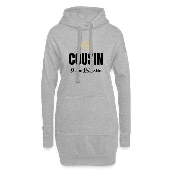 cousin d'une princesse - Sweat-shirt à capuche long Femme - gris chiné - Devant