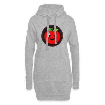 Tomaten Comic Tomate süß Cartoon 6 - Hoodie-Kleid - Grau meliert - Vorne