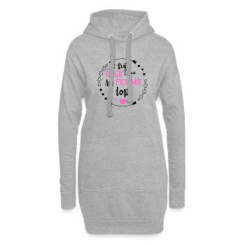 Je suis une sage femme au top - Sweat-shirt à capuche long Femme - gris chiné - Devant
