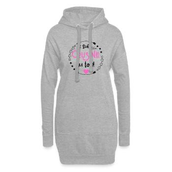 Je suis une cousine au top - Sweat-shirt à capuche long Femme - gris chiné - Devant