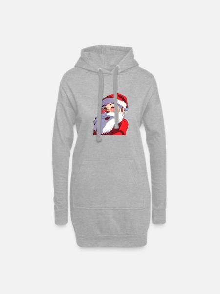 Santa - Hoodie-Kleid - Grau meliert