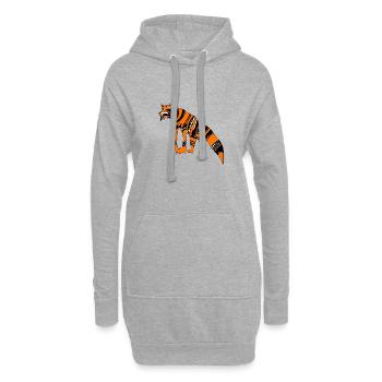 Proli le Renard affamé - Sweat-shirt à capuche long Femme - gris chiné - Devant