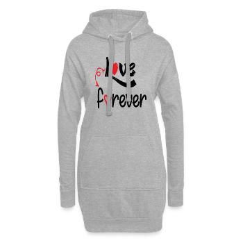 L’amour pour toujours - Sweat-shirt à capuche long Femme - gris chiné - Devant