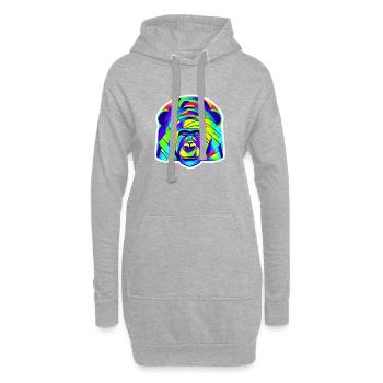 Gorilla Neonfarben Kunstwerk - Digital KI Art - Hoodie-Kleid - Grau meliert - Vorne