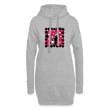 Bobo le punk et son chien - Sweat-shirt à capuche long Femme - gris chiné - Devant