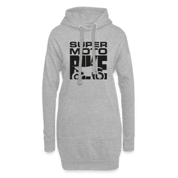 SUPER MOTO vélo noir - Sweat-shirt à capuche long Femme - gris chiné - Devant