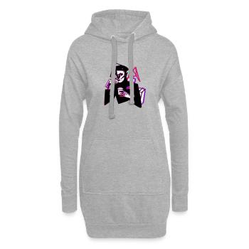 Toro le cyber punk - Sweat-shirt à capuche long Femme - gris chiné - Devant