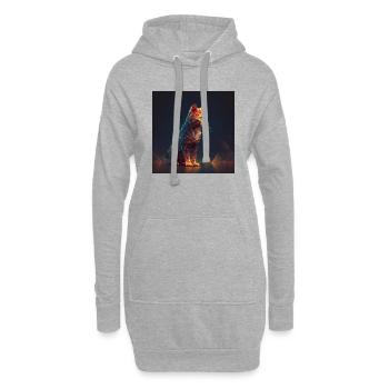 Cat Lights und Forms 2 - Hoodie-Kleid - Grau meliert - Vorne