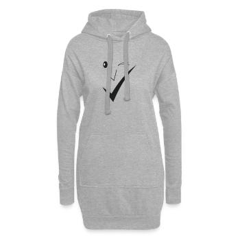 Beau sourire - Beau visage D01. - Sweat-shirt à capuche long Femme - gris chiné - Devant