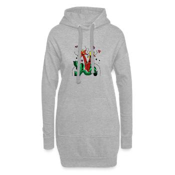 Un monde de jungle - Sweat-shirt à capuche long Femme - gris chiné - Devant