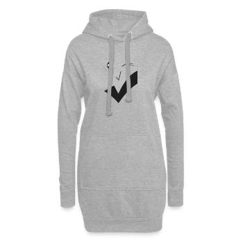 Beau sourire - Beau visage F02. - Sweat-shirt à capuche long Femme - gris chiné - Devant