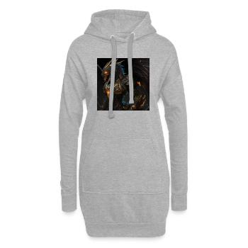 L'Aurore du Dragon Bahamut - Sweat-shirt à capuche long Femme - gris chiné - Devant