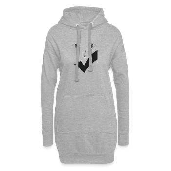 Beau sourire - Beau visage F01. - Sweat-shirt à capuche long Femme - gris chiné - Devant