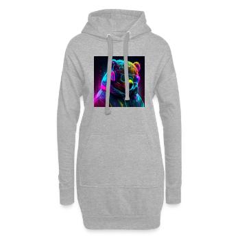 cool gaming bär - Hoodie-Kleid - Grau meliert - Vorne