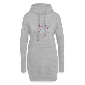 Mystic Mandala Yoga Boho Fleur Nature Spirituel - Sweat-shirt à capuche long Femme - gris chiné - Devant