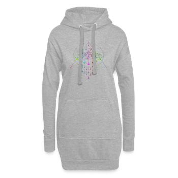 Mystic Mandala Yoga Boho Fleur Nature Spirituel - Sweat-shirt à capuche long Femme - gris chiné - Devant