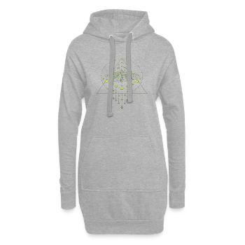 Mystic Mandala Yoga Boho Fleur Nature Spirituel - Sweat-shirt à capuche long Femme - gris chiné - Devant